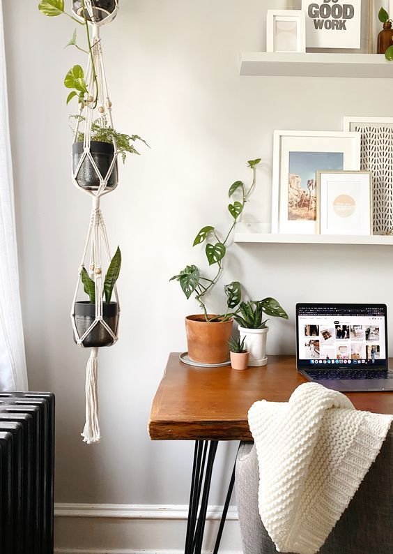Bureau bois et metal noir style boheme