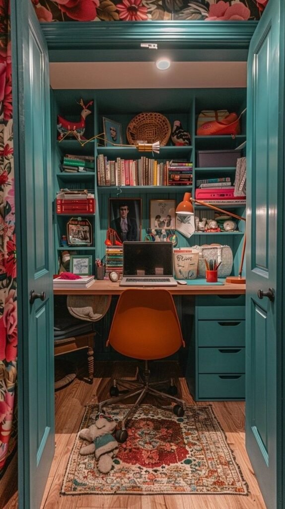 Bureau caché style maximaliste