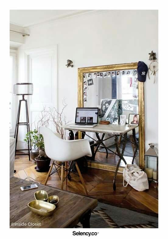 Bureau coiffeuse vintage grand miroir