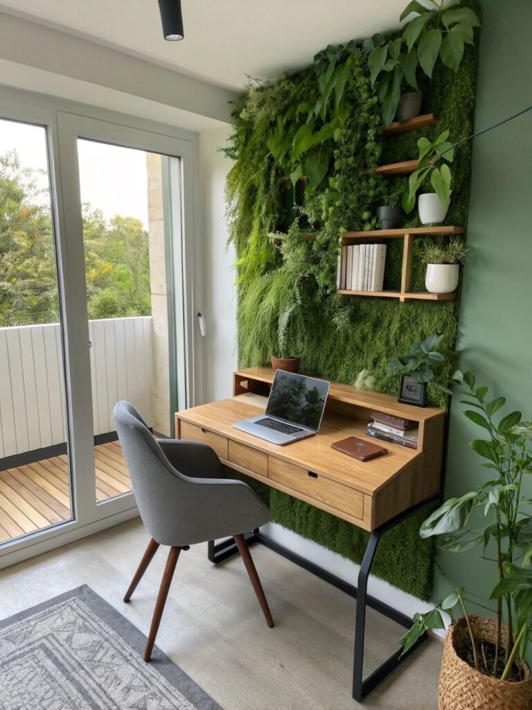 Bureau deco zen couleur foncee vert