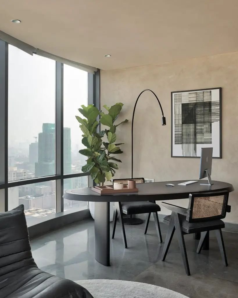 Bureau professionnel deco zen avec plante