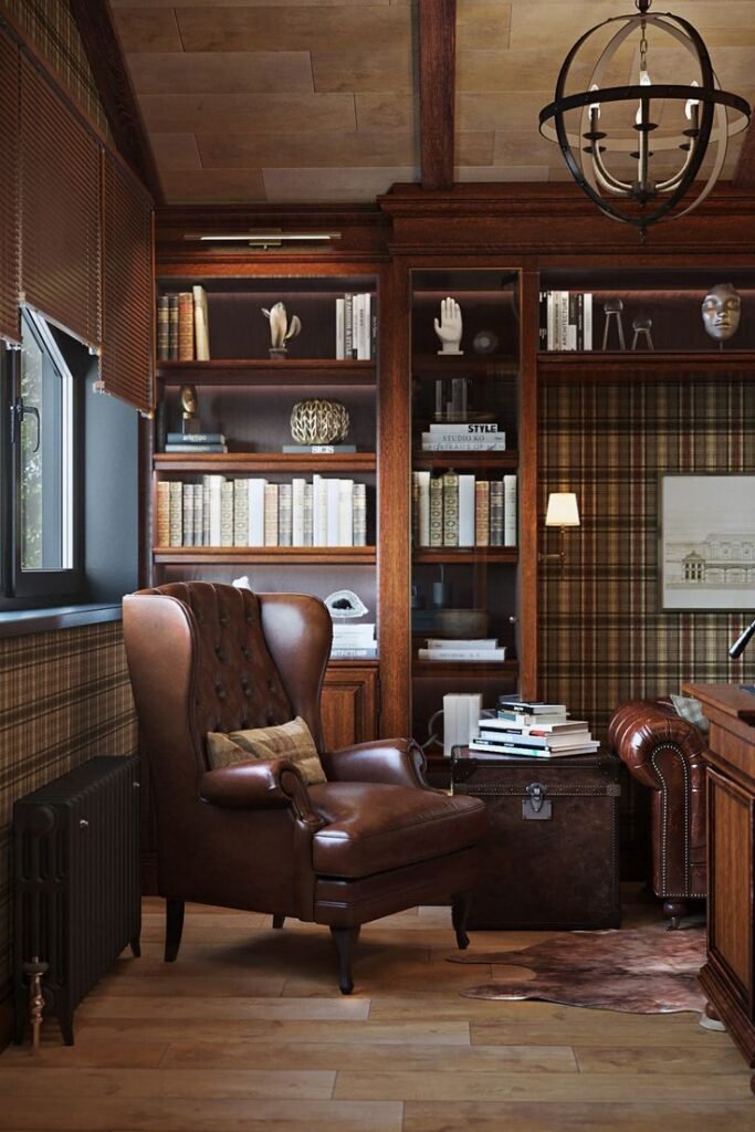 Bureau style anglais marron