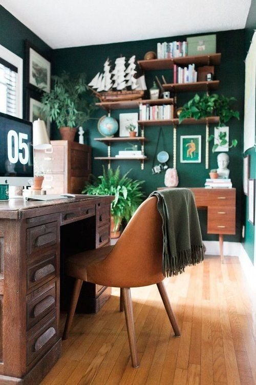 Bureau style anglais scandinave vert