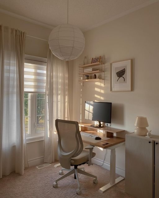 Bureau style japonais minimaliste