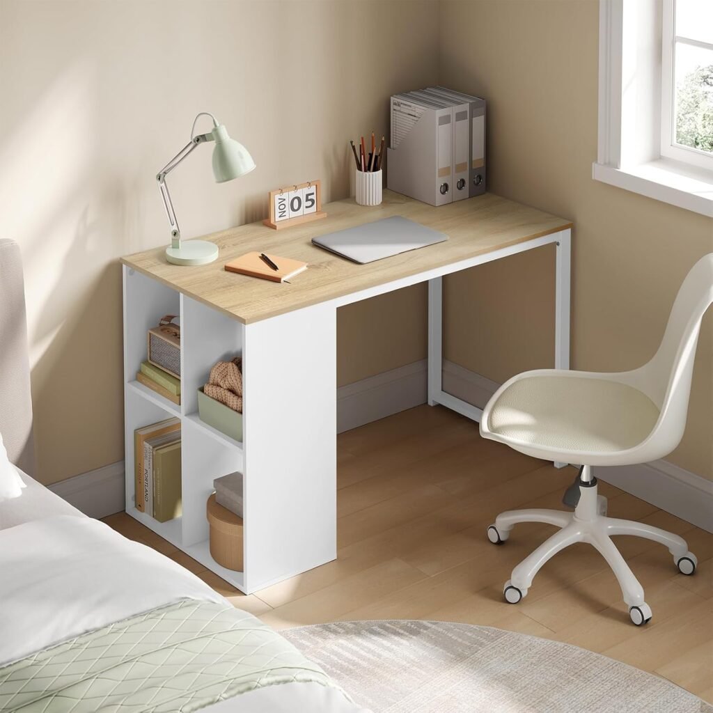 Bureau style scandinave Amazon minimaliste blanc bois clair