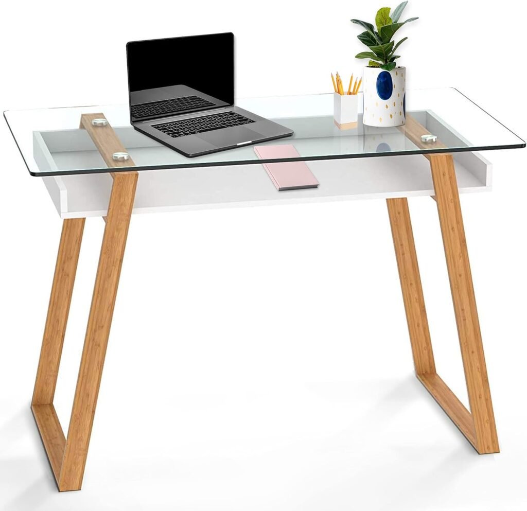 Bureau style scandinave en verre Amazon