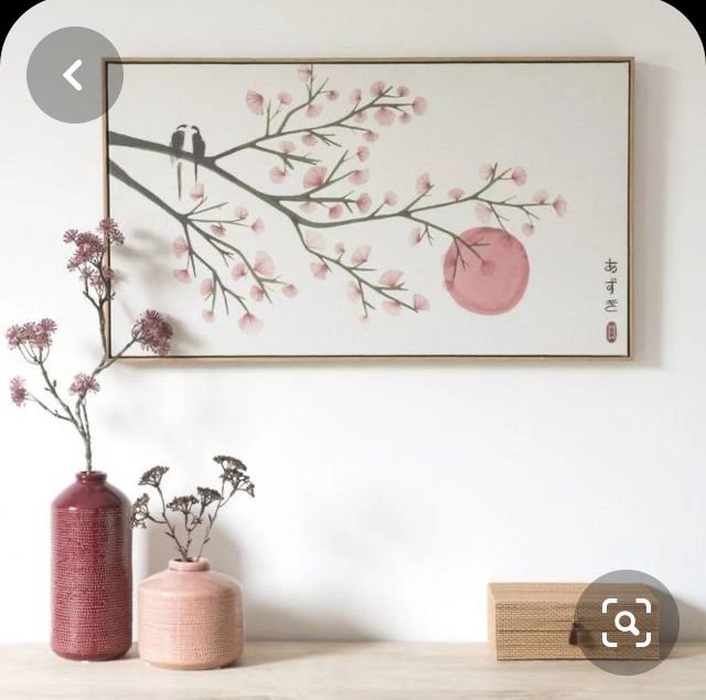 Decoration style japonais zen vase et tableau zen
