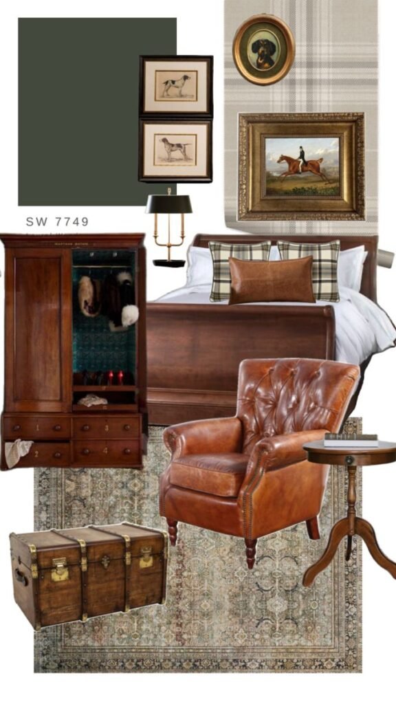Moodboard deco bureau style anglais inspiration