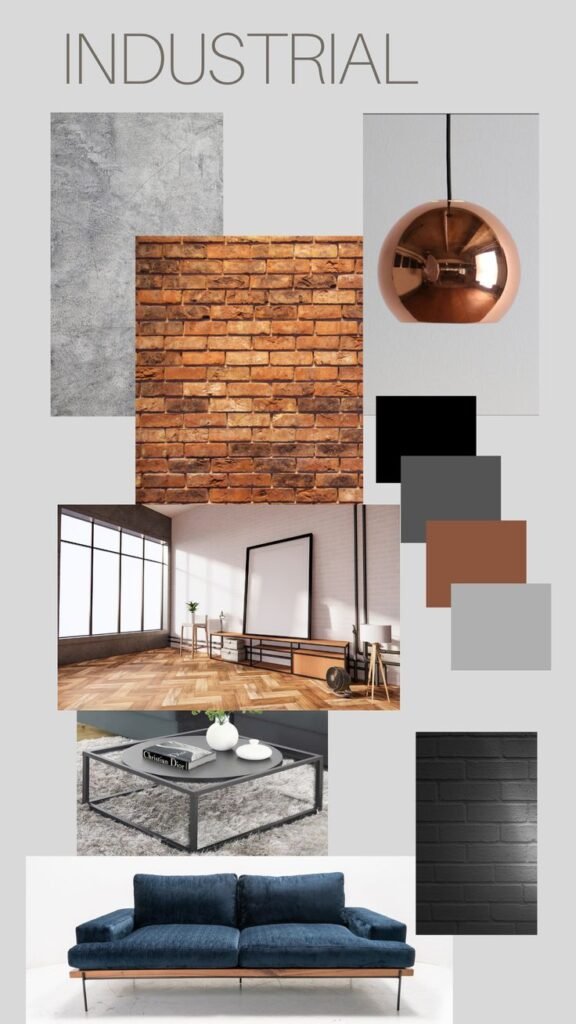 Moodboard deco bureau style industriel