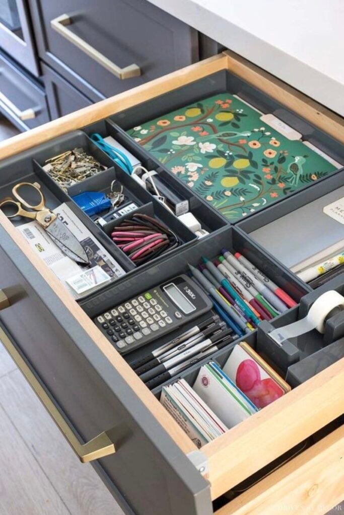 Tiroirs ranges et tries pour eviter le bazar dans le bureau