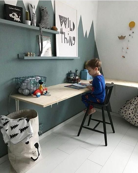 Bureau angle pour chambre enfant garcon