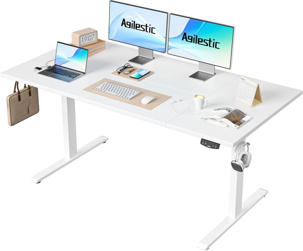 Bureau assis debout blanc Agilestic