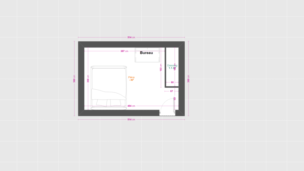 Bureau chambre d amis plan 2d