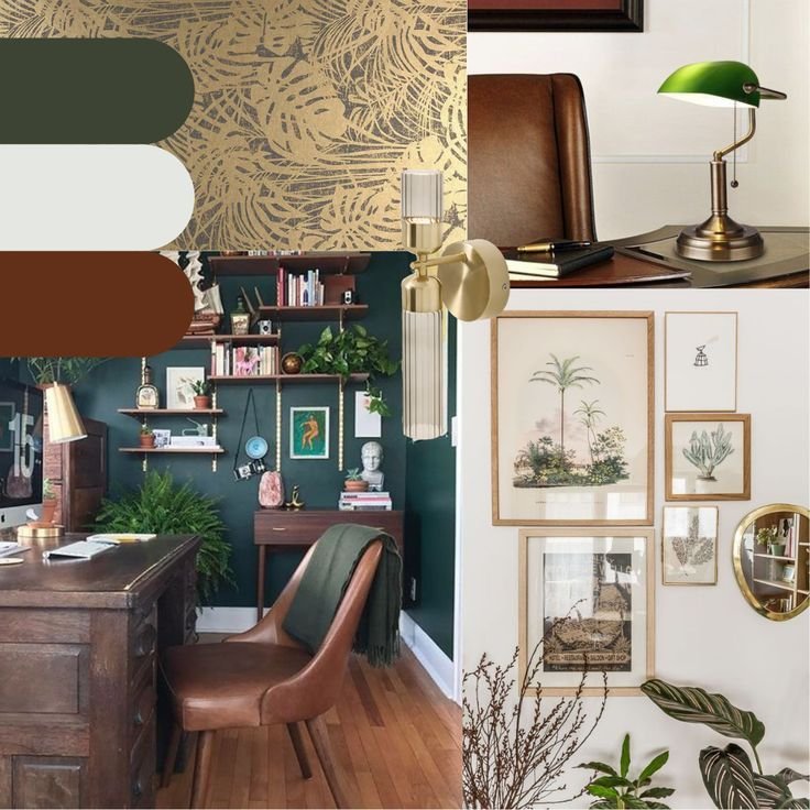 Comment decorer son bureau idee moodboard deco style anglais