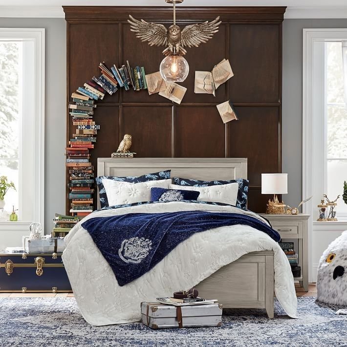 Deco chambre Harry Potter serdaigle bleu et marron