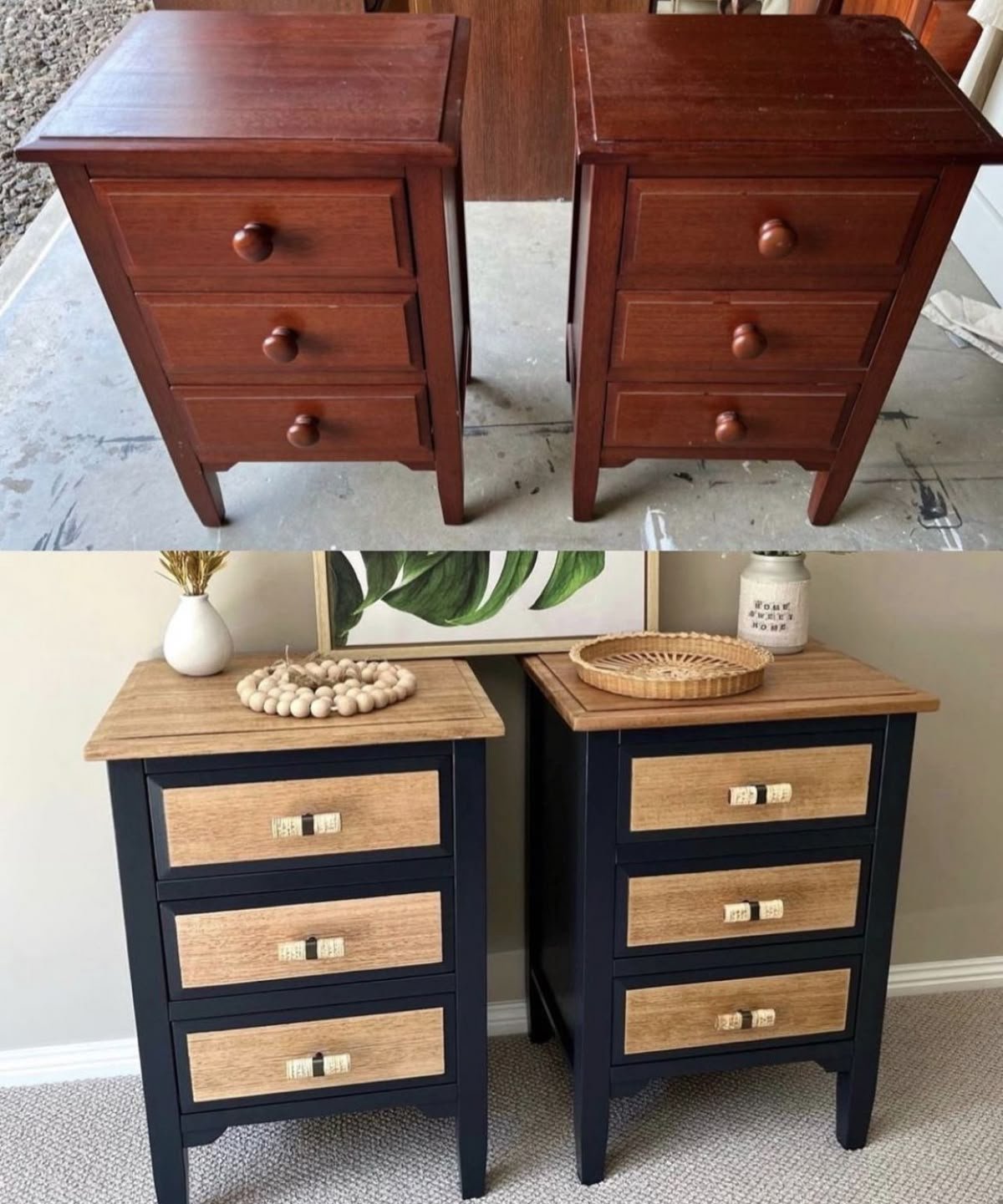 Deco vintage chambre ado tables de chevet relookees