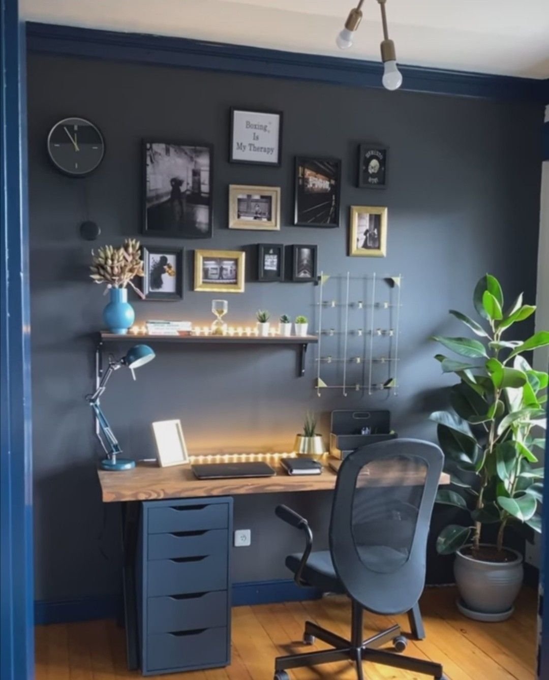 Idee deco bureau ado garcon bleu et meuble ikea