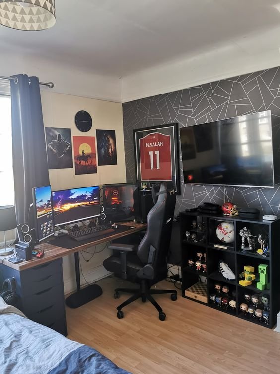 Idee deco bureau ado garcon dans chambre gaming