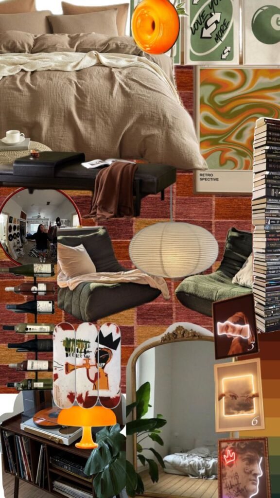Moodboard deco vintage chambre ado cosy