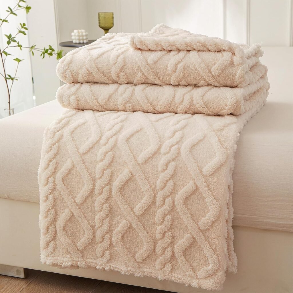 Plaid beige pour deco chambre ado cocooning