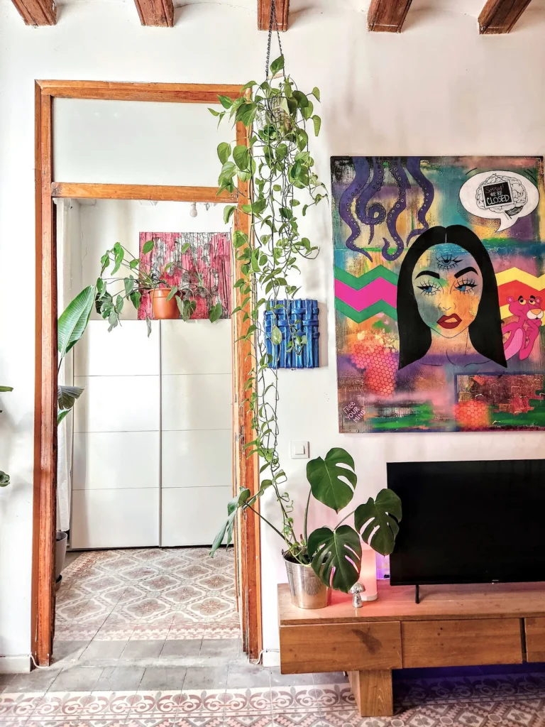 Vue sur la chambre salon boheme Hannah Deau