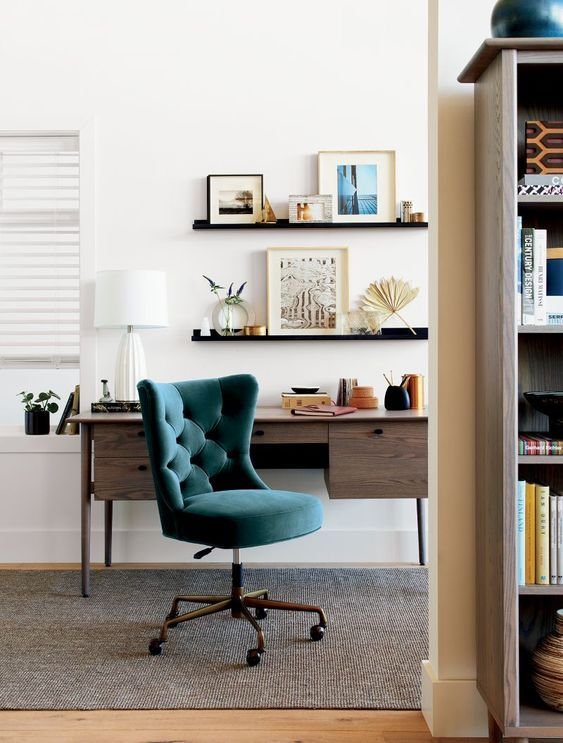 Chambre ado bleu canard chaise de bureau bleu canard