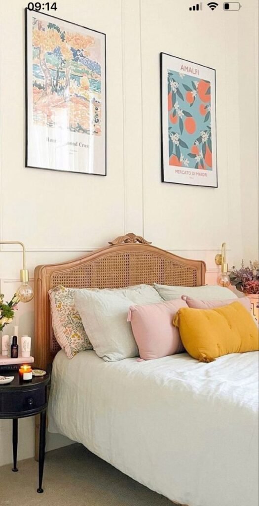 Chambre ado couleur pastel vintage