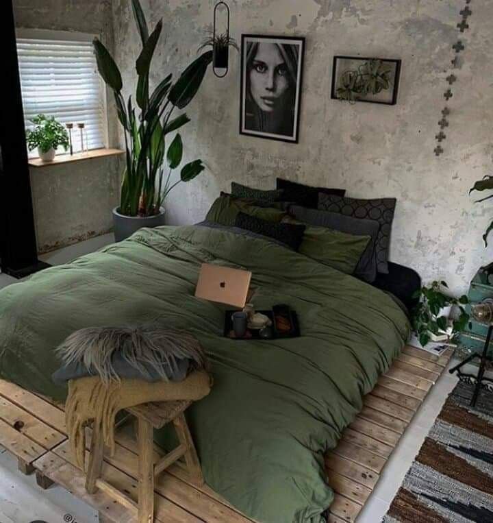 Chambre ado kaki urbaine