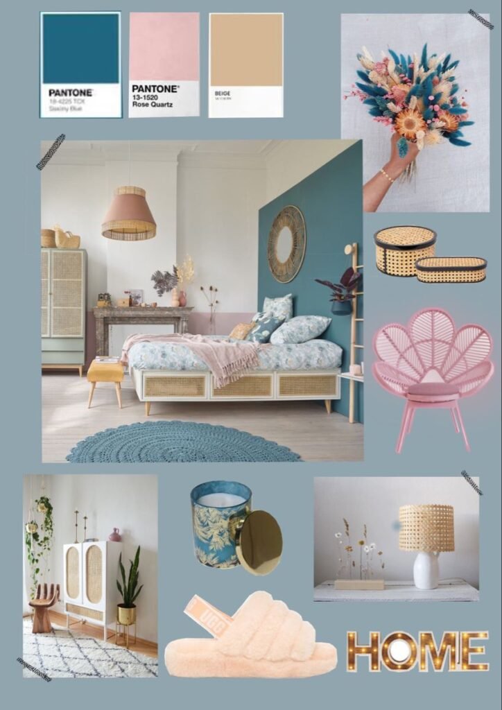 Chambre ado pastel couleurs moodboard
