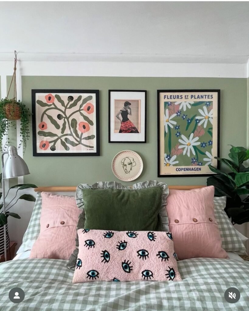 Chambre ado scandinave kaki rose