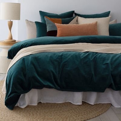 Chambre bleu canard ado linge de lit bleu petrole