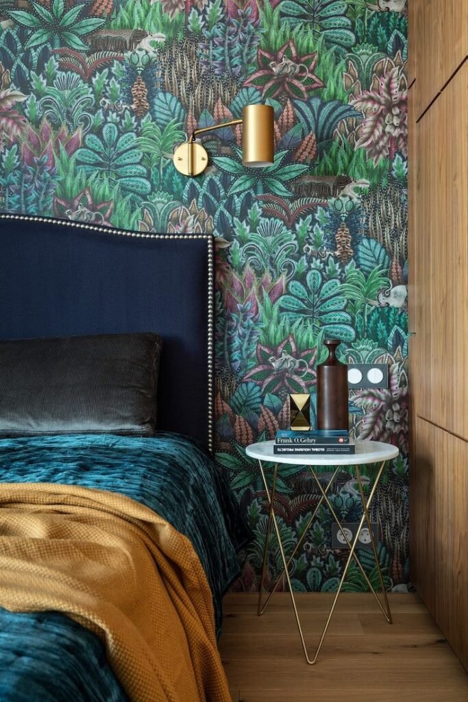 Chambre bleu canard ado papier peint et chambre style baroque