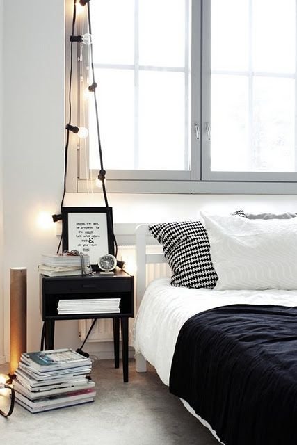 Chambre noir et blanc scandinave ado