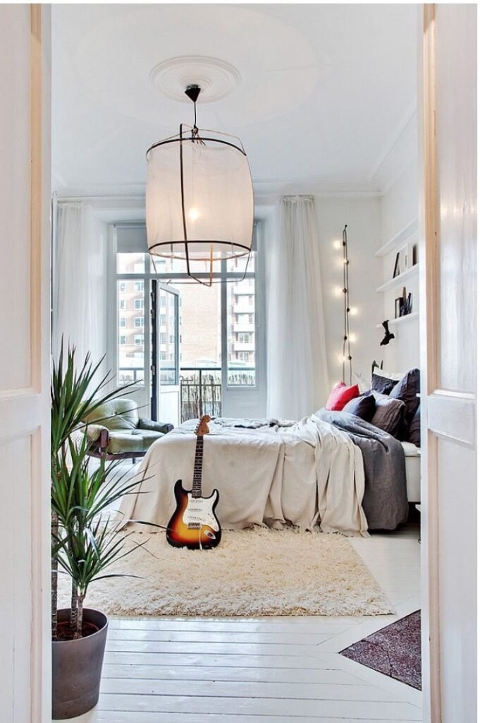 Chambre scandinave noir et blanc ado