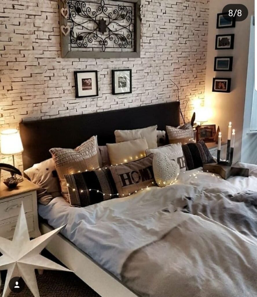 Chambre taupe ado avec lumieres douces