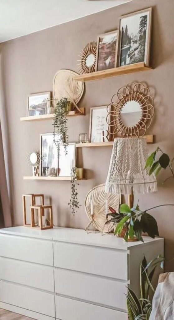 Chambre taupe style boheme chic