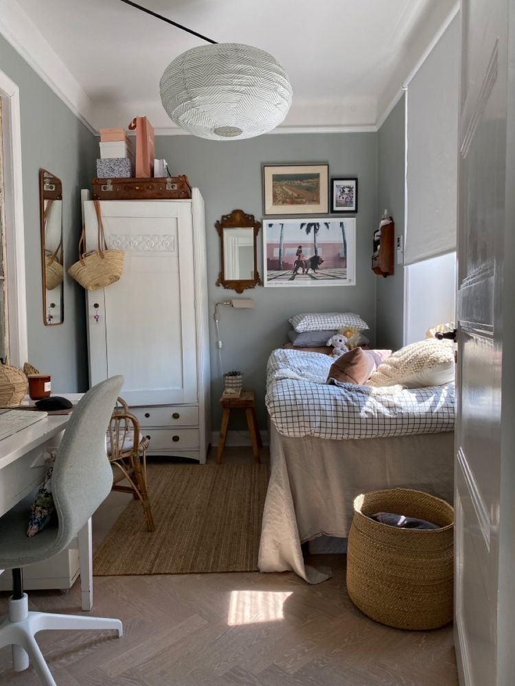 Deco chambre ado scandinave vintage tons gris et blancs