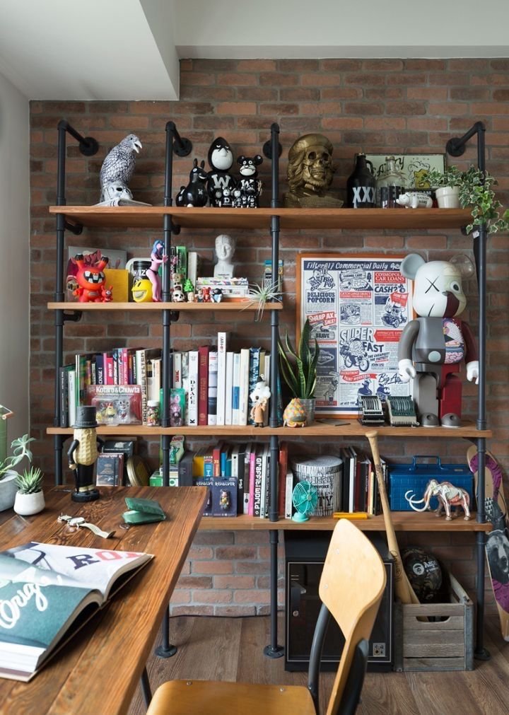 Etagere tuyaux diy pour chambre ado style industrielle