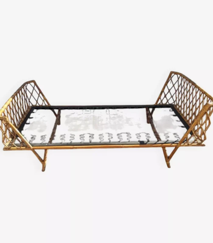 Lit en rotin scandinave boheme une place selency