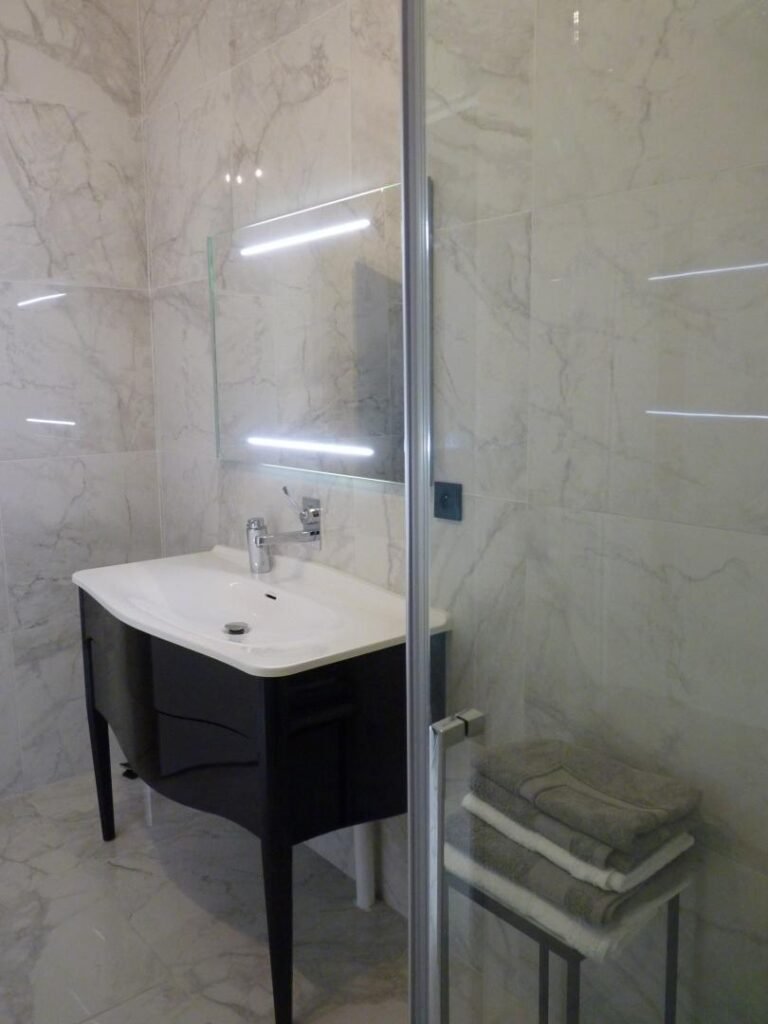 Salle de bain chambre henri du rhino raye