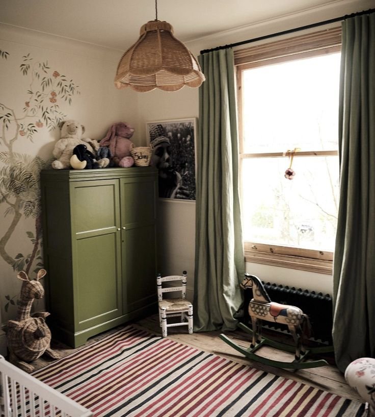 Chambre enfant vintage en kaki Laura Jackson