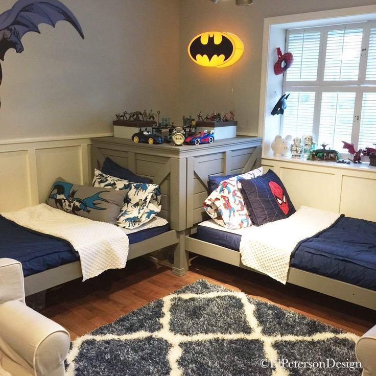 Chambre pour deux ados garcon theme superheros