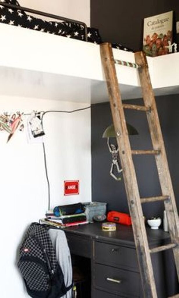 Lit mezzanine pour amenagement de petite chambre pour ado