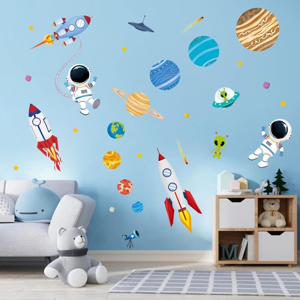 Stickers fusee planete astronaute alien amazon