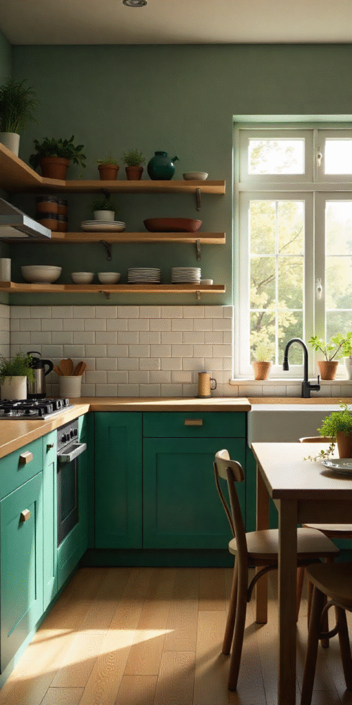 ia generative deco image genere par ia de cuisine verte