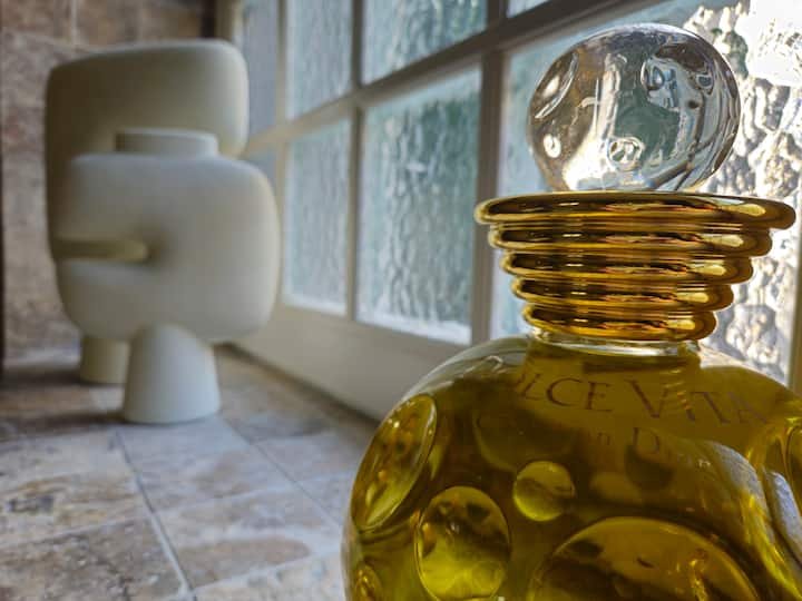 Objets d_art et pavé de verre dans duplex 75m2 Vichy_