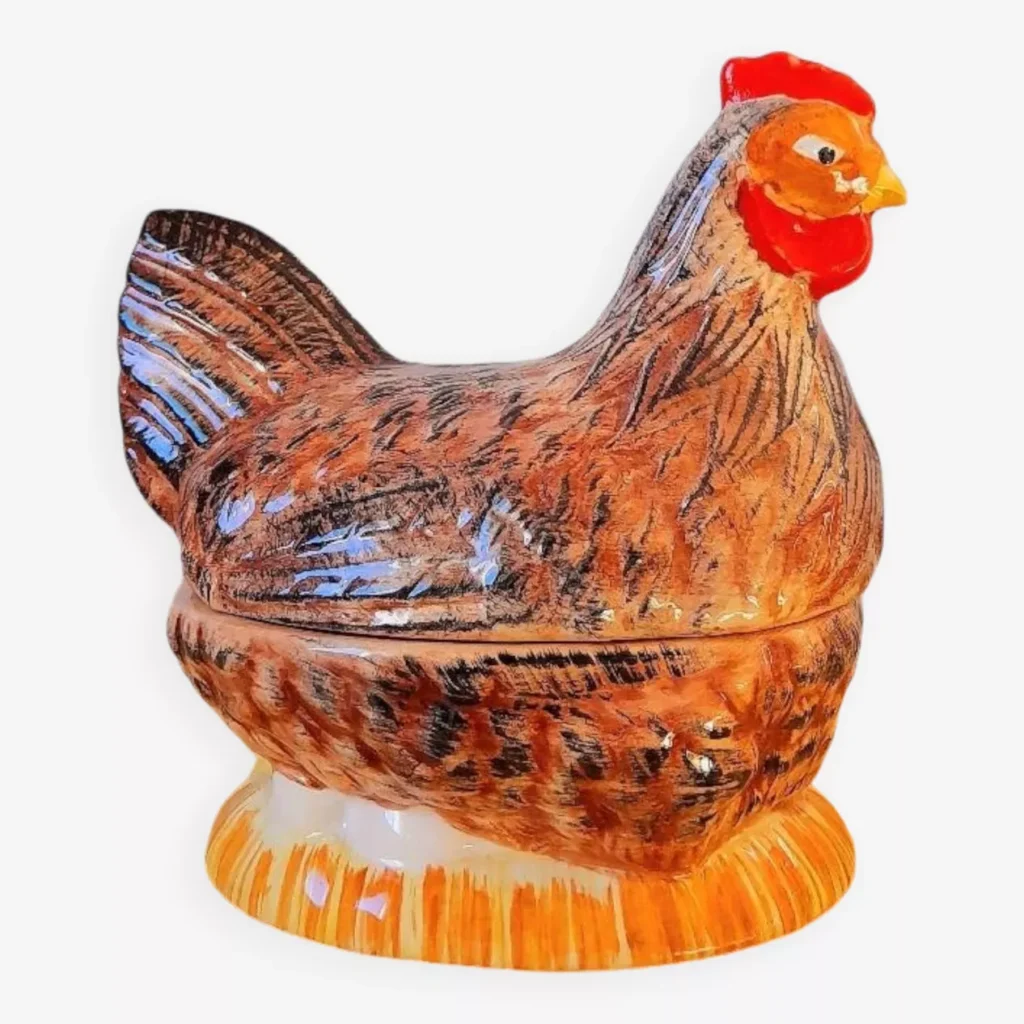 Terrine poule deco de noel vintage selency