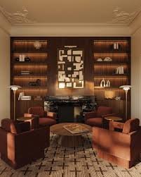 neo deco salon symetrique tons marrons