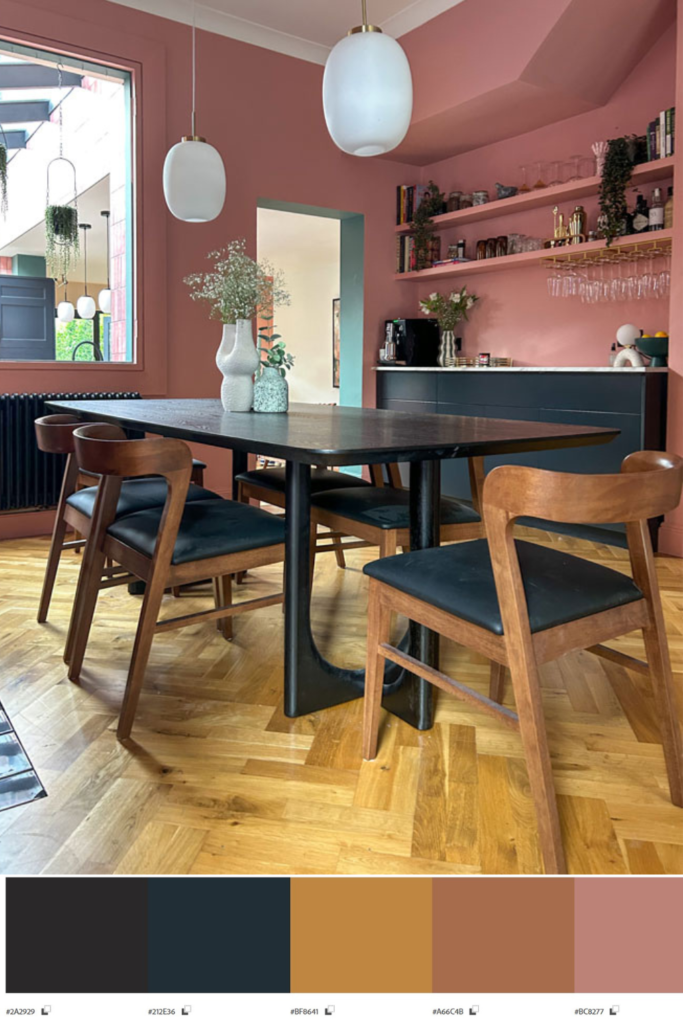 Exemple palette de couleur rose marron noir