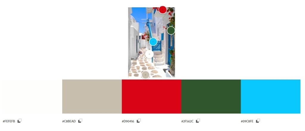 Harmonie de couleur facile inspiree de mykonos bleu blanc sable